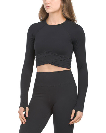 All Day Wrap Waist Long Sleeve Top | TJ Maxx