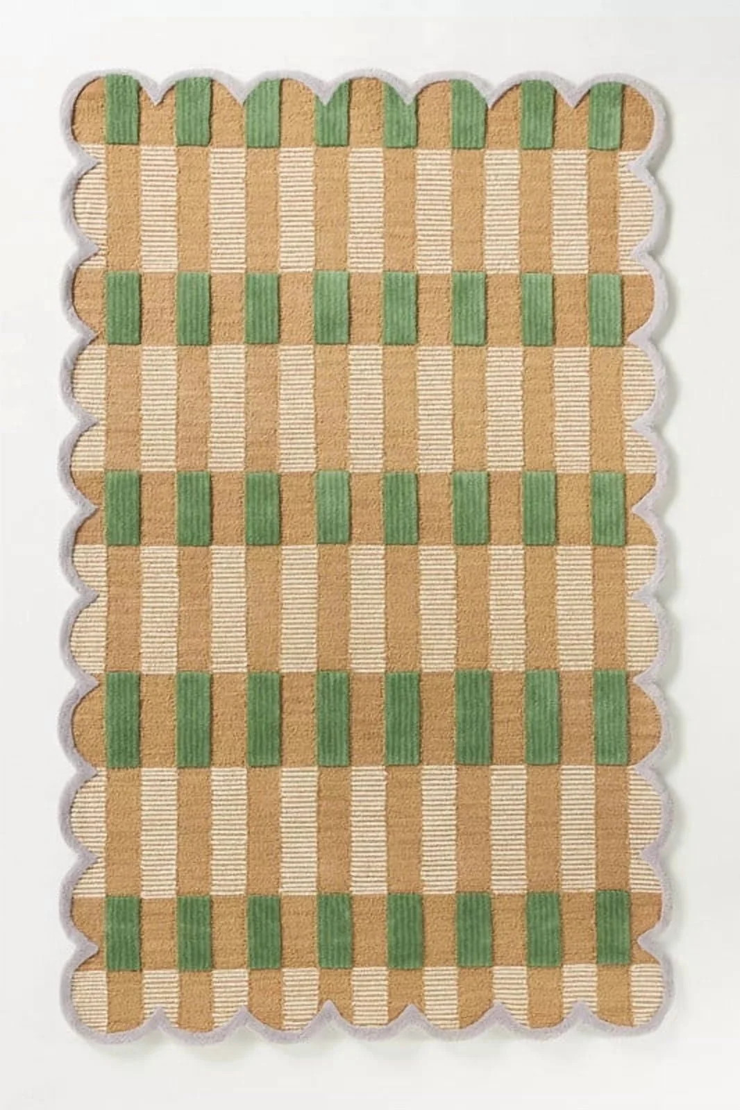 Avyay Rugs Matilda Goad Plaid Scallop Wool Area Rug – 4 ft x 6 ft – Hand-Tufted – Indoor Us... | Walmart (US)