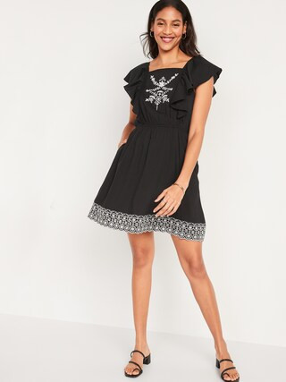 Waist-Defined Flutter-Sleeve Tie-Back Mini Dress for Women$47.00$49.99Extra 20% Off Taken at Chec... | Old Navy (US)