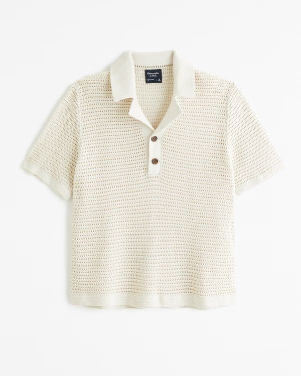Men's 2-Button Resort Collar Sweater Polo | Men's Clearance | Abercrombie.com | Abercrombie & Fitch (US)
