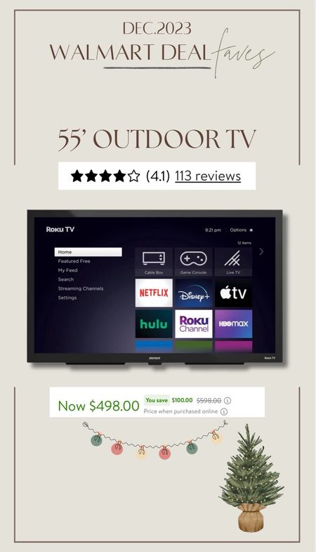 Outdoor TV — Last Minute Gifts with Online Pickup and Delivery from @walmart🎄🎁✨ y’all know I’m always looking at their deals first & most of these can arrive by Christmas if ordered asap! 🤎 

Roku / Walmart finds / sale / gift guide / for her / for him / Holley Gabrielle / tech finds 

#LTKsalealert #LTKGiftGuide #LTKSeasonal