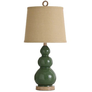 The Curated Nomad Nayla Nautical Green Table Lamp with Burlap Shade | Bed Bath & Beyond