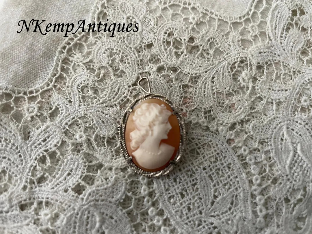 Silver Cameo Brooch Real Shell - Etsy | Etsy (US)