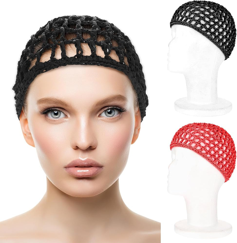 Wig Cap Thick Long Hair Caps Adjustable Net Mesh Braided Weaving Making Crochet Sew Weave Fishnet... | Amazon (US)