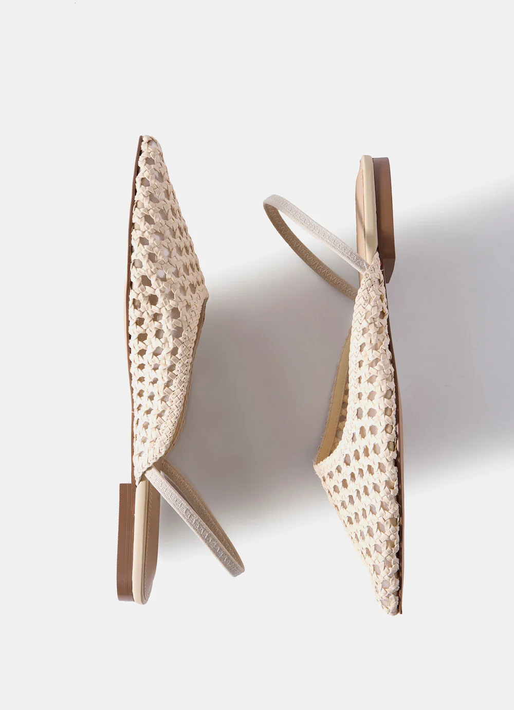 Grace Cream Woven Ballet Flats | Mint Velvet