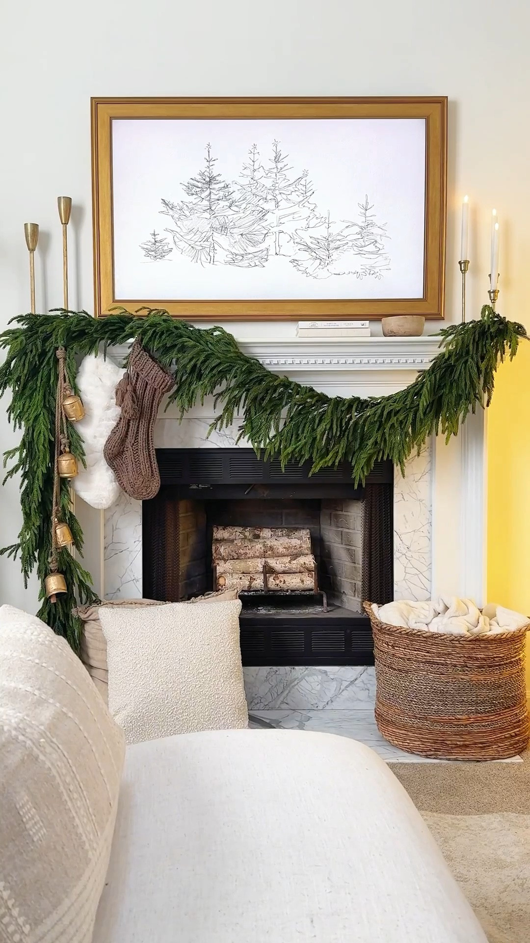 What we use to hang our garland every year! We have used the same garland for 4 years now and absolutely love it! This garland is so full and realistic looking! 

Right now its 30% off of your order do $120 or more with code EARLY30
Here’s what we used to achieve this look:
🎄two 60” real touch Norfolk pine garland 
🎄4 command hooks that held it in place perfectly! 
🎄hanging bells to finish it off! 

#LTKHome #LTKSeasonal #LTKHoliday