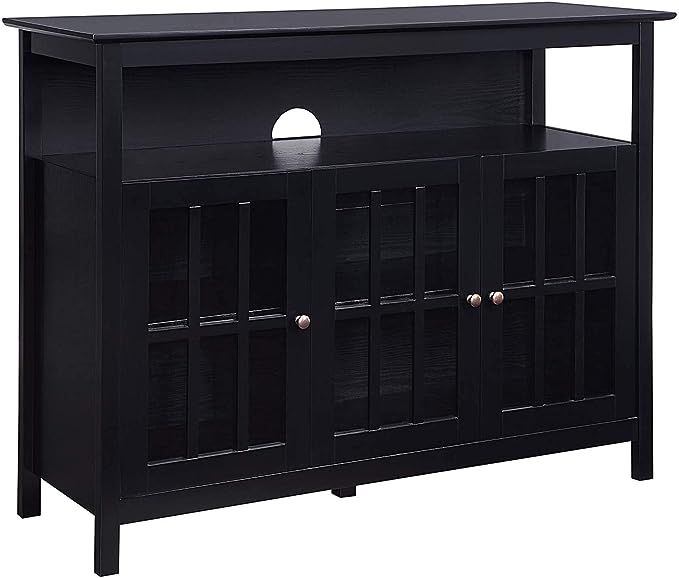 Convenience Concepts Big Sur Deluxe 48" TV Stand with Storage Cabinets and Shelf, Black | Amazon (US)