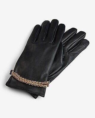 Genuine Leather Chain Strap Gloves | Express