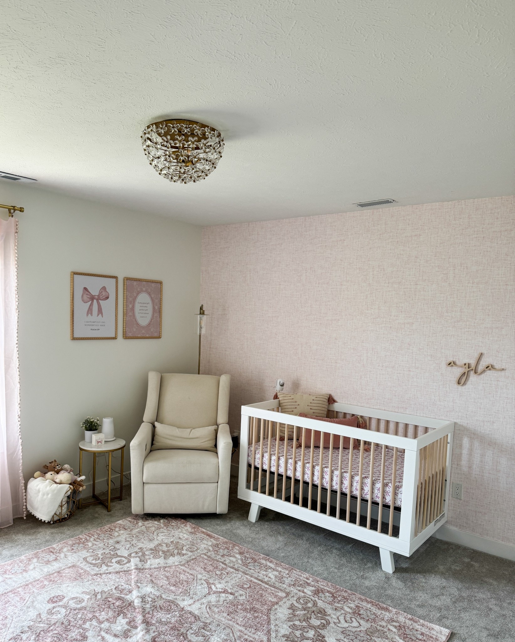 Baby girl nursery // pink nursery // nursery decor // nursery inspo // baby crib // baby glider // wallpaperr

#LTKBaby #LTKHome #LTKBump