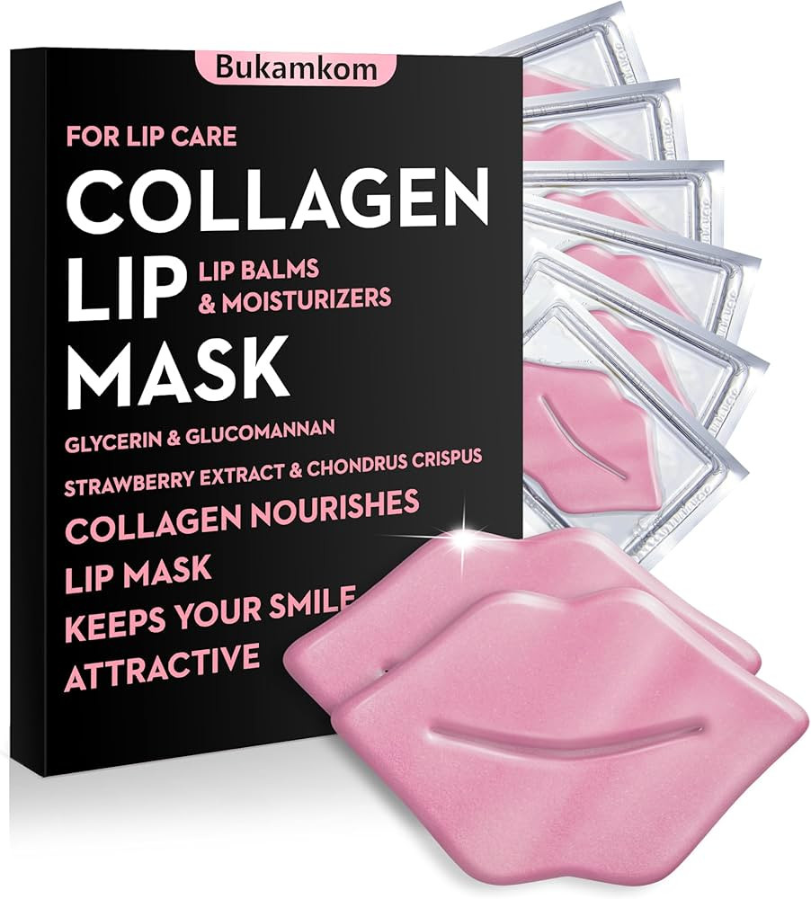 Collagen Pink Lip Mask 20 Pieces,Which can Provide Long-lasting Nourishment,Moisturization,Overni... | Amazon (US)