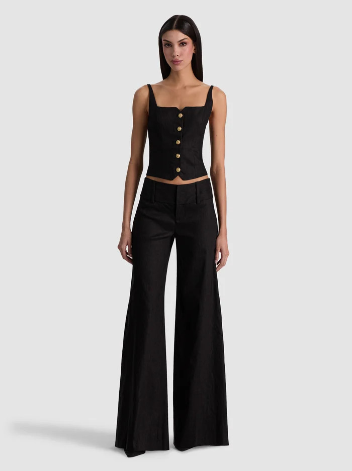KELCEY LINEN VEST | Alice + Olivia
