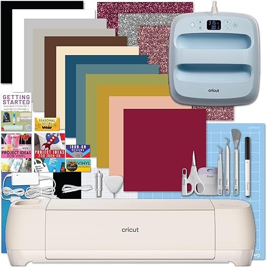 Cricut Explore 4 with Easy Press 3 Machine and Iron-On Combo Bundle - Craft Cutting Machine and H... | Amazon (US)