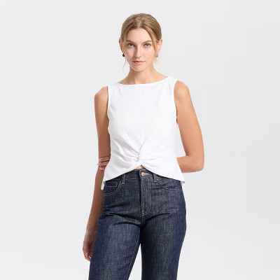 Women's Twist-Front Tank Top - Universal Thread™ White S | Target