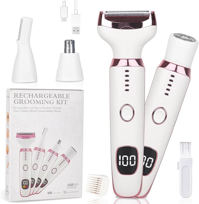Electric Razors LED Display for Women Men, 2026 Wet/Dry Lady Electric Shaver,4 in 1 Hair Remover ... | Amazon (US)