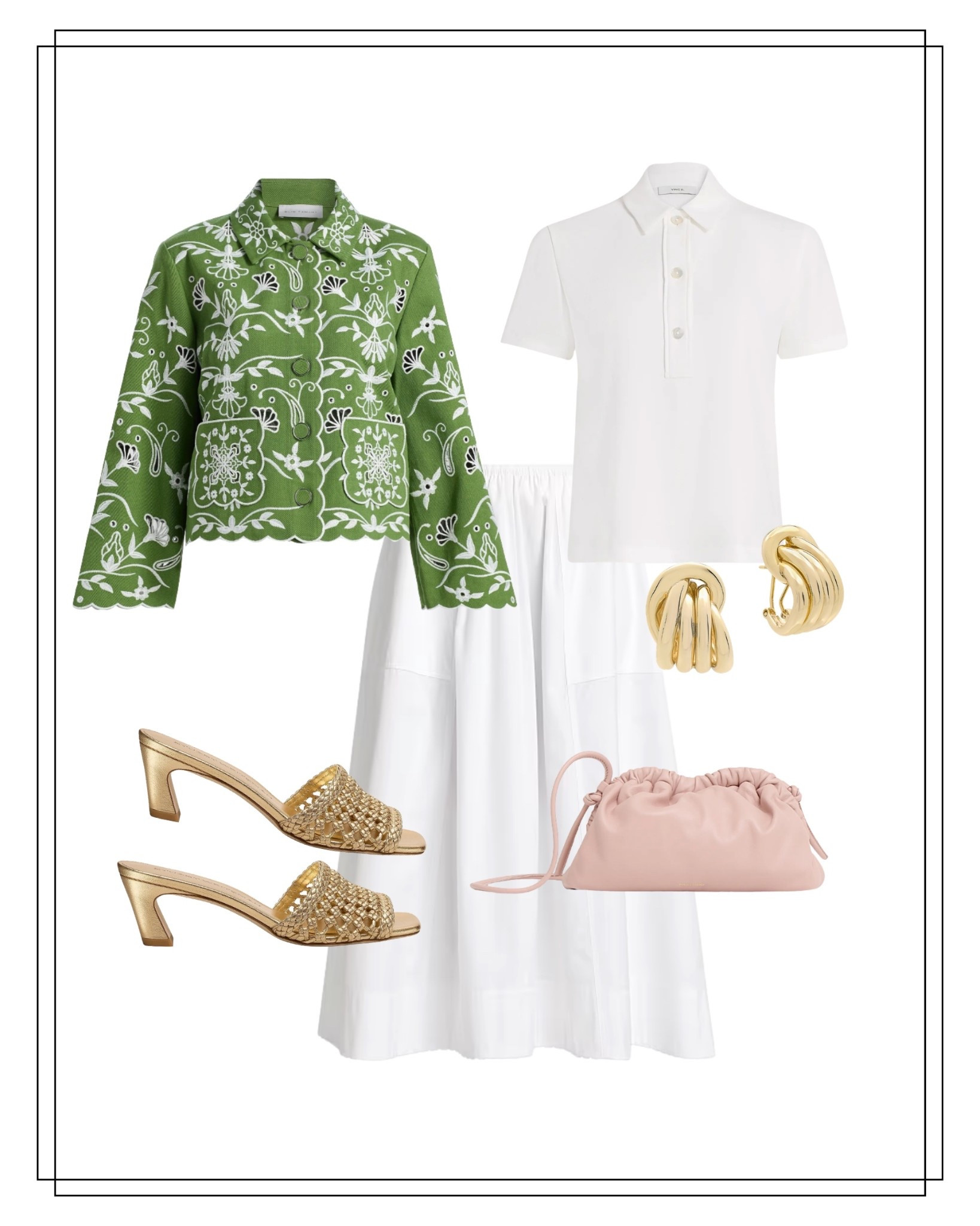 This is the perfect white shirt for spring! This whole outfit is on sale right now for @Saks Fifth Avenue friends and family sale! I have this jacket in my cart right now and own the rest of these pieces! 