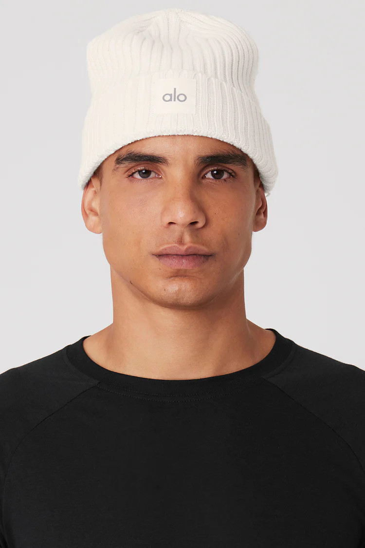 Cashmere Blend Rib Beanie - Ivory | Alo Yoga (US)