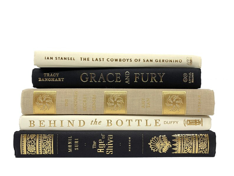 Modern Hardcover Decorative Books  Real Hardcover Bookshelf | Etsy | Etsy (US)