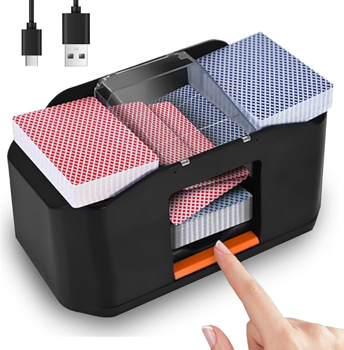 Nileole Quiet & Rechargeable 2 Decks Card Shuffler, Automatic 2000 mAh Quiet Electric Shuffler, P... | Amazon (US)