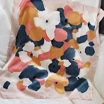 FONYVE Silk Feeling Scarf Medium Square Satin Head Scarf for Women 27.5 × 27.5 inches | Amazon (US)