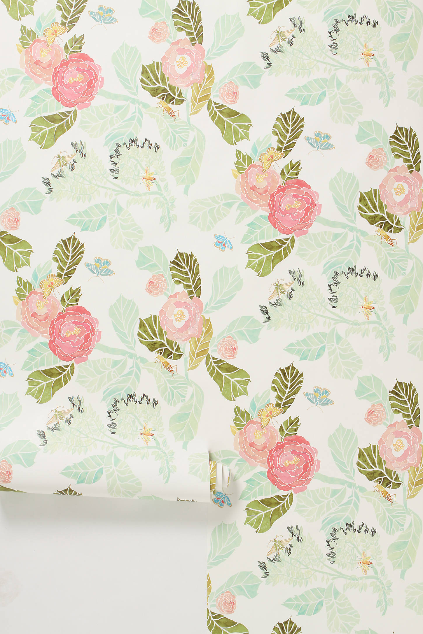 Watercolor Flora Wallpaper | Anthropologie (US)