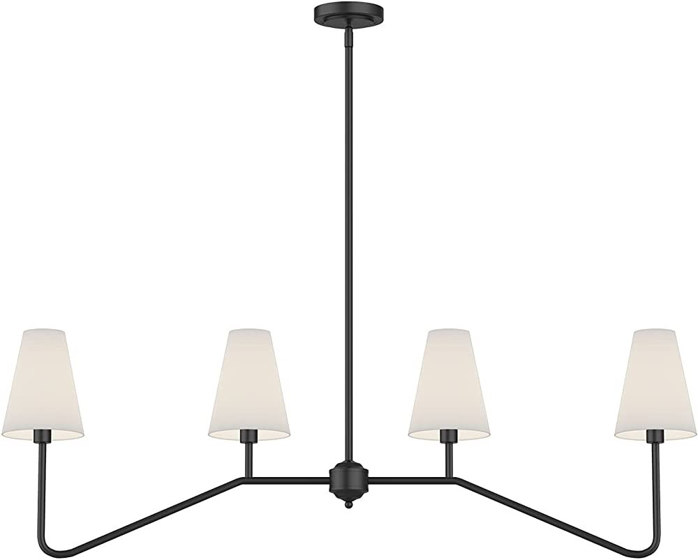 Electro bp;47" W 4-Light Linear Kitchen Island Lighting Fixture Classic Chandeliers Matt Black wi... | Amazon (US)