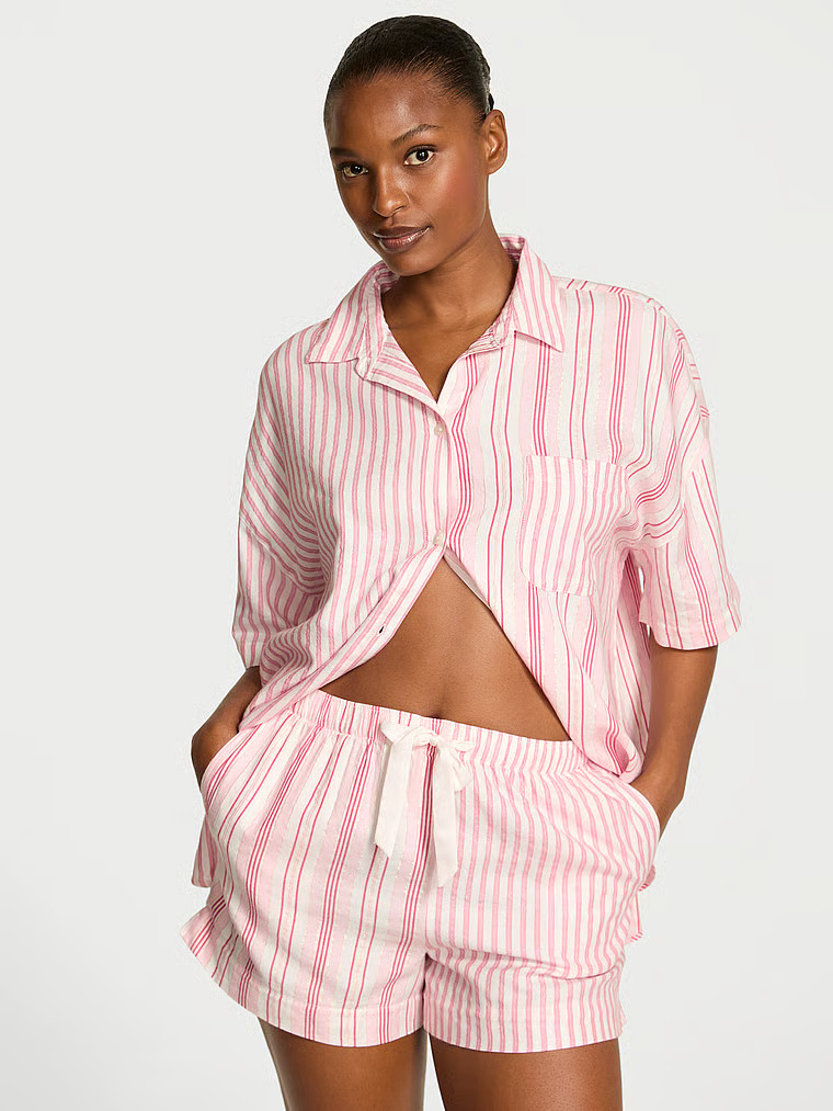 Buy Flannel Oversized Short Pajama Set, Print - Order Pajamas Sets online - Victoria's Secret US | Victoria's Secret (US / CA )