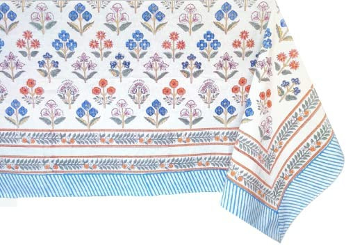 ATOSII Flora Bloom 100% Cotton Square Fall Tablecloth, Handblock Floral Print Linen Table Cloth f... | Amazon (US)