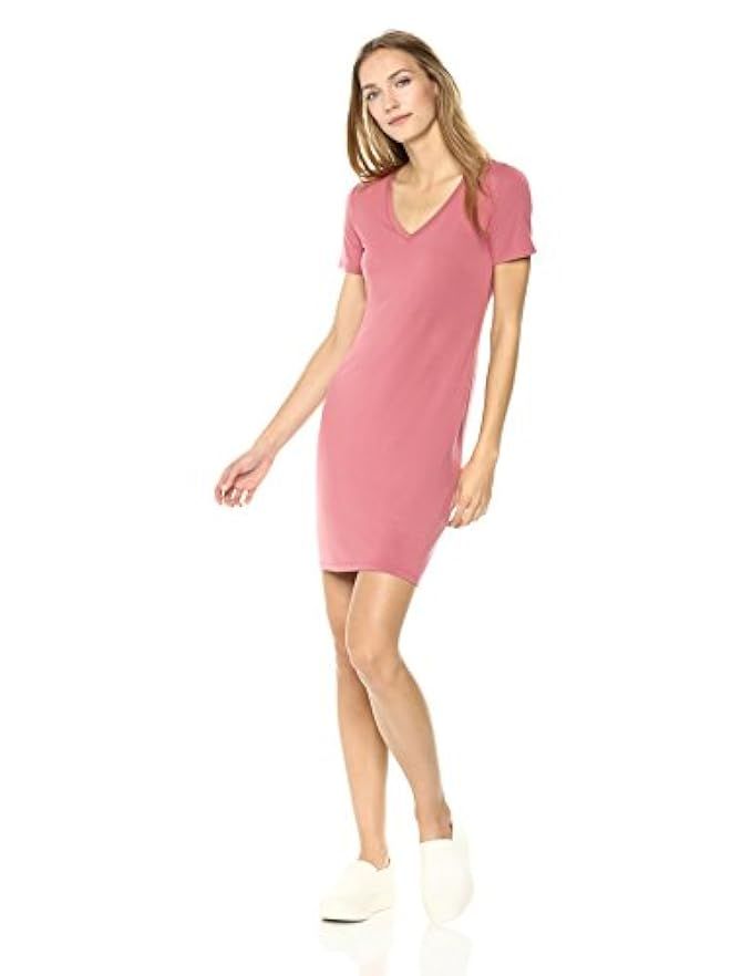 Daily Ritual Women's Jersey Short-Sleeve V-Neck T-Shirt Dress | Amazon (US)