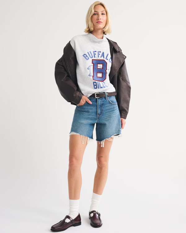 Buffalo Bills Oversized Sunday Funnel Neck Sweatshirt | Abercrombie & Fitch (US)