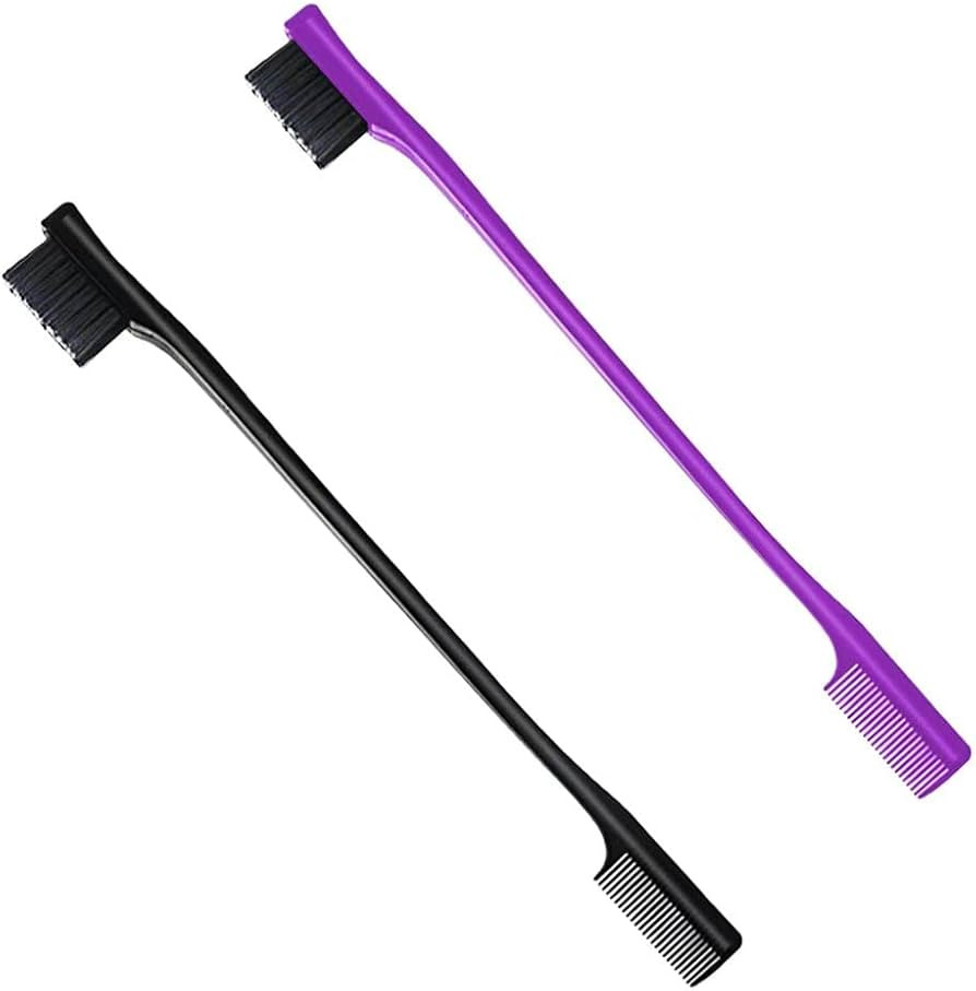 Haarkantenbürste, 2 Stück Haare Kantenbürste, Doppelseitige Kontrolle Haarbürsten Kamm, Haar ... | Amazon (DE)