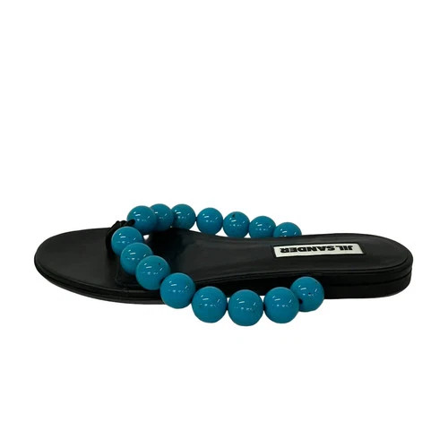 JIL SANDER Blue Black Beads Leather Women's Sandals | eBay | eBay US