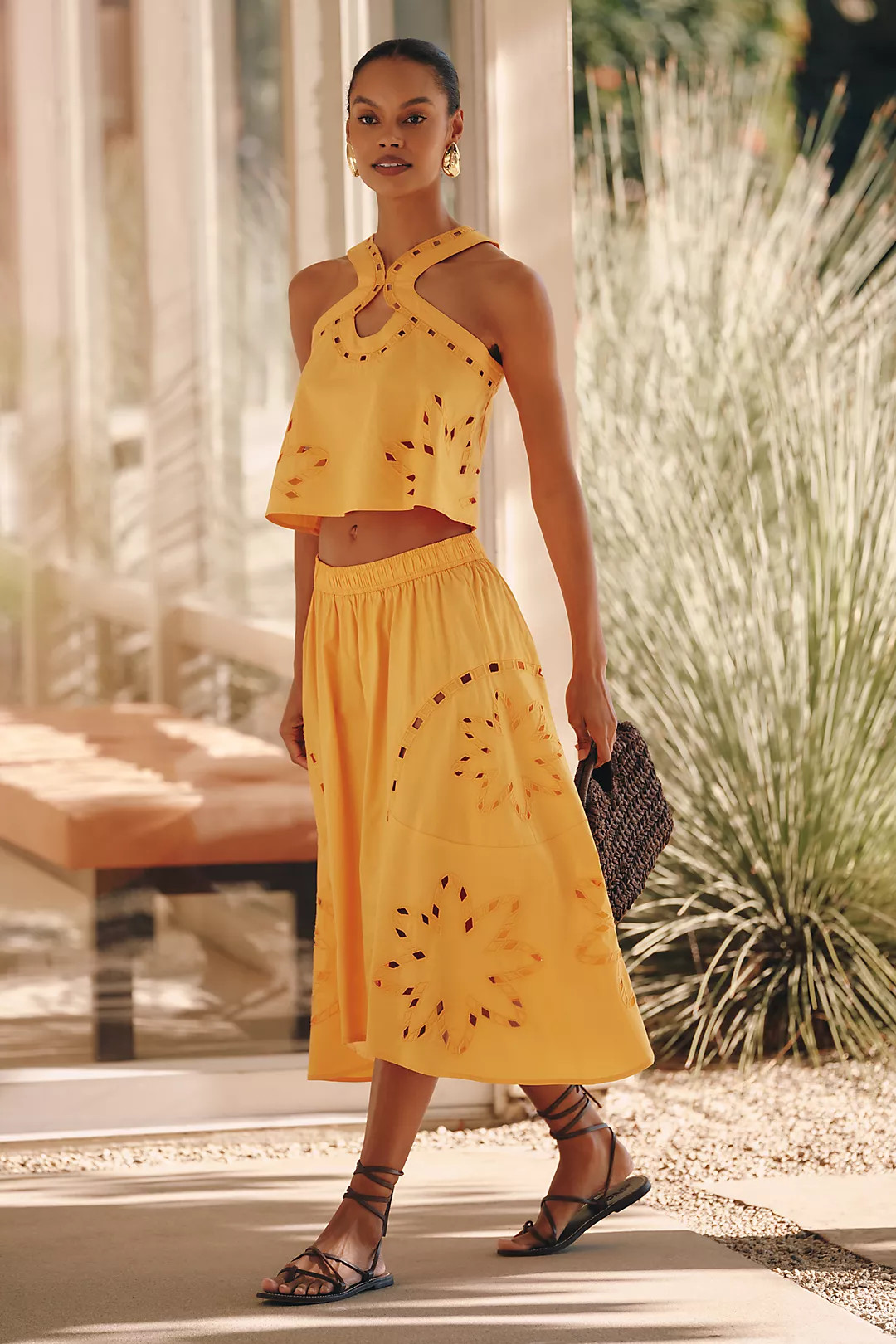Celandine Sun Cutwork Midi Skirt | Anthropologie (US)