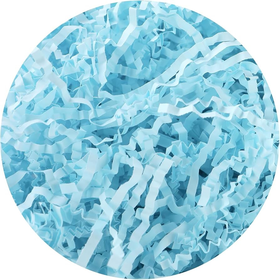 GREEN BEAN 0.5 LB Blue Crinkle Cut Paper Shred Filler for Gift Wrapping & Basket Filling, Shredde... | Amazon (US)