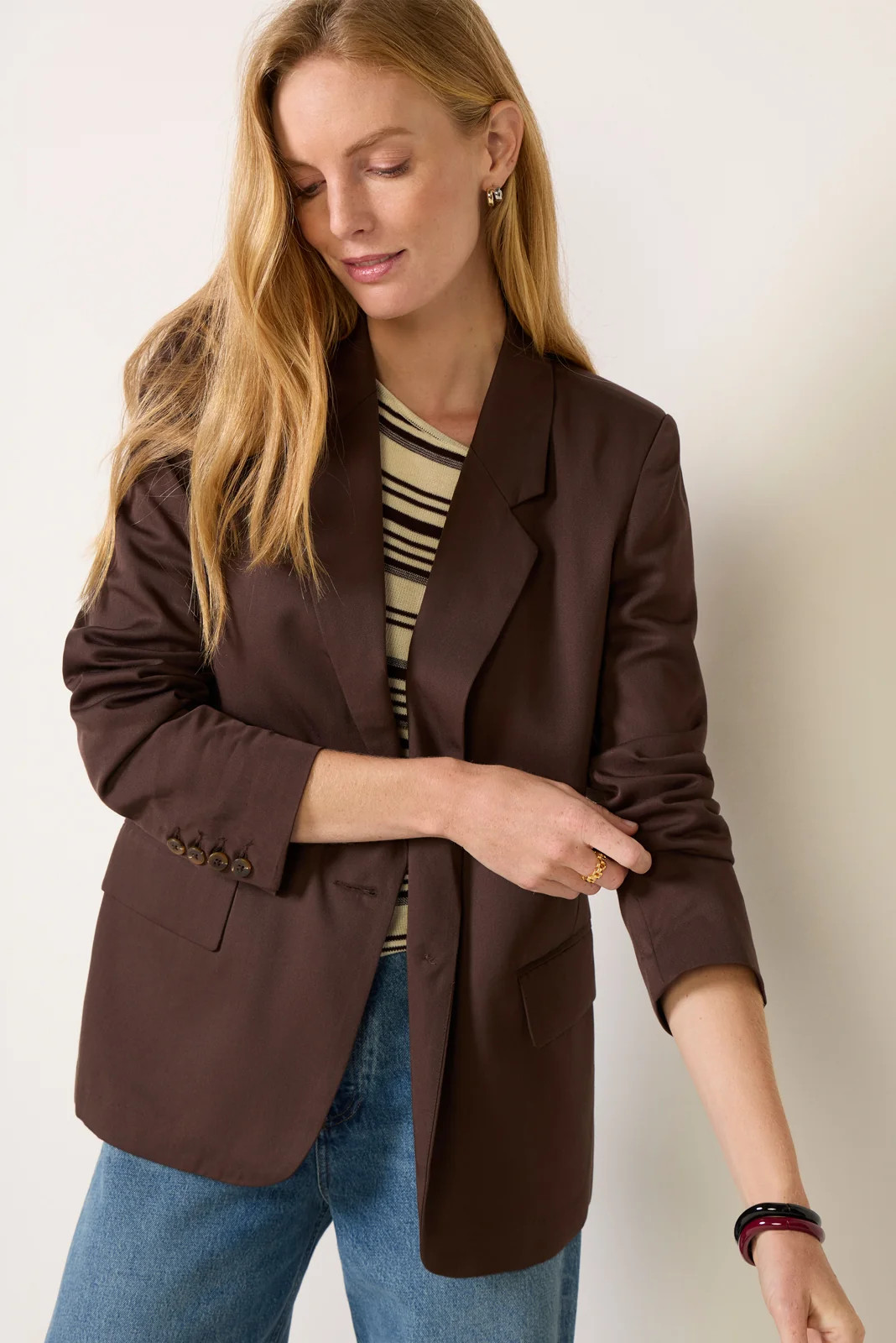 Z SUPPLY Women's Evan Twill Blazer, Size Large, Chocolate Brown | Evereve