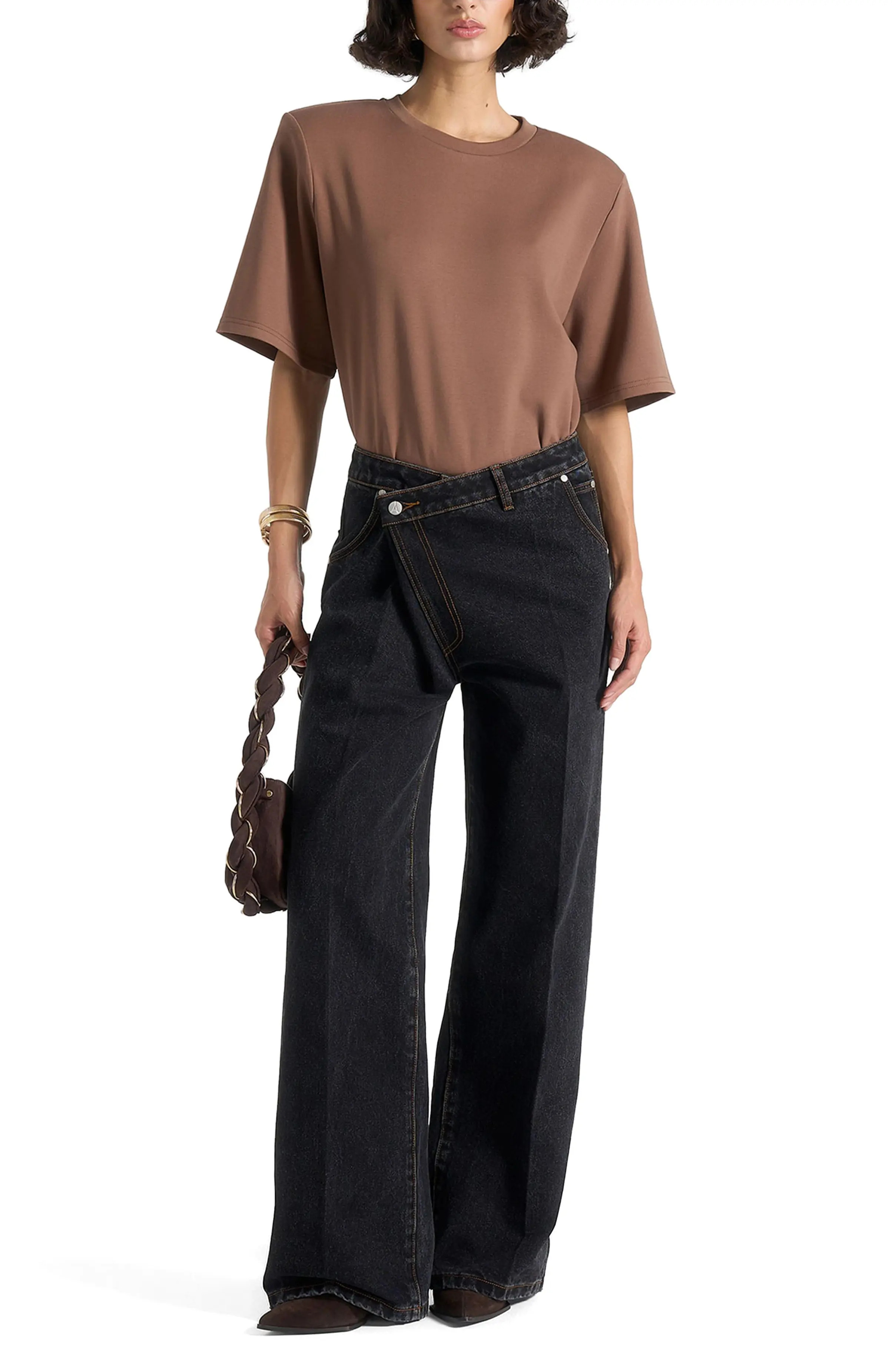 Mani\u00e8re De Voir Mia Wide Shoulder Bodysuit T-Shirt (Women) | Nordstrom | Nordstrom