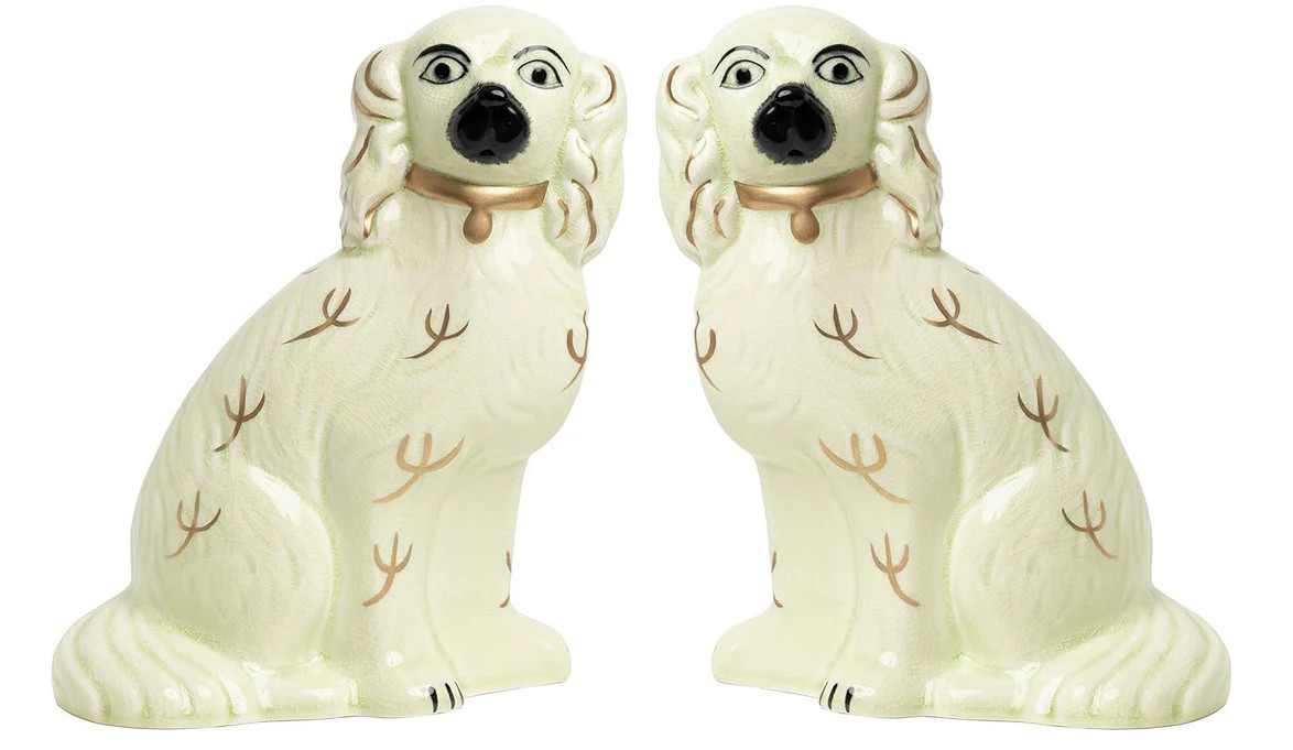 Ivory & Gold Staffordshire Dogs | The Enchanted Home