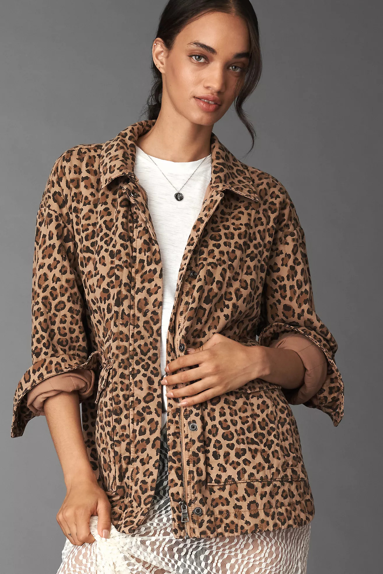 Pistola Cecile Quilted Leopard Jacket | Anthropologie (US)