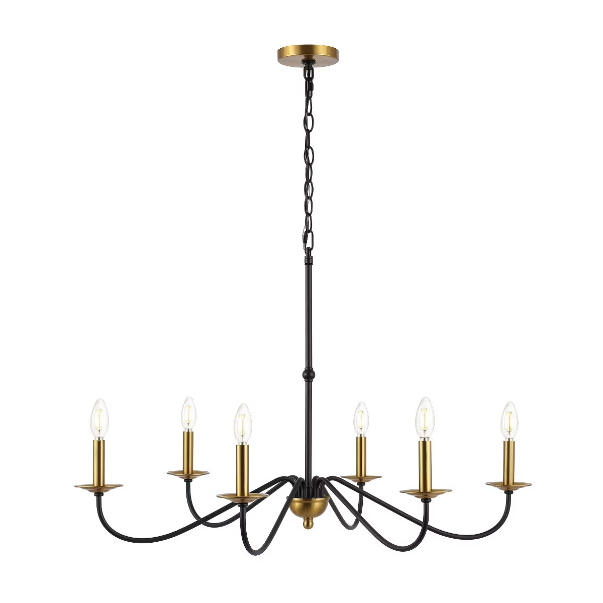 34.8" 6-Light Wicklow Bohemian Farmhouse Iron LED Chandelier - JONATHAN Y | Target