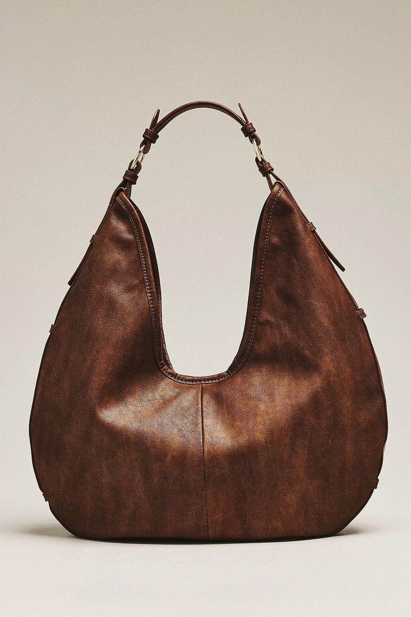 By Anthropologie Burnished Faux Leather Hobo Bag | Anthropologie (US)