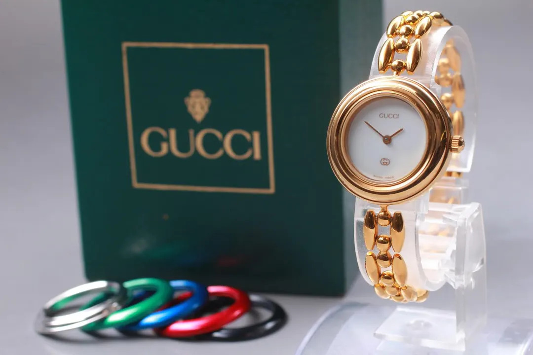 Exc+5 / Box* Vintage GUCCI Change Bezel 11/12 6 Colors 15cm Ladies Quartz Watch - Etsy | Etsy (US)
