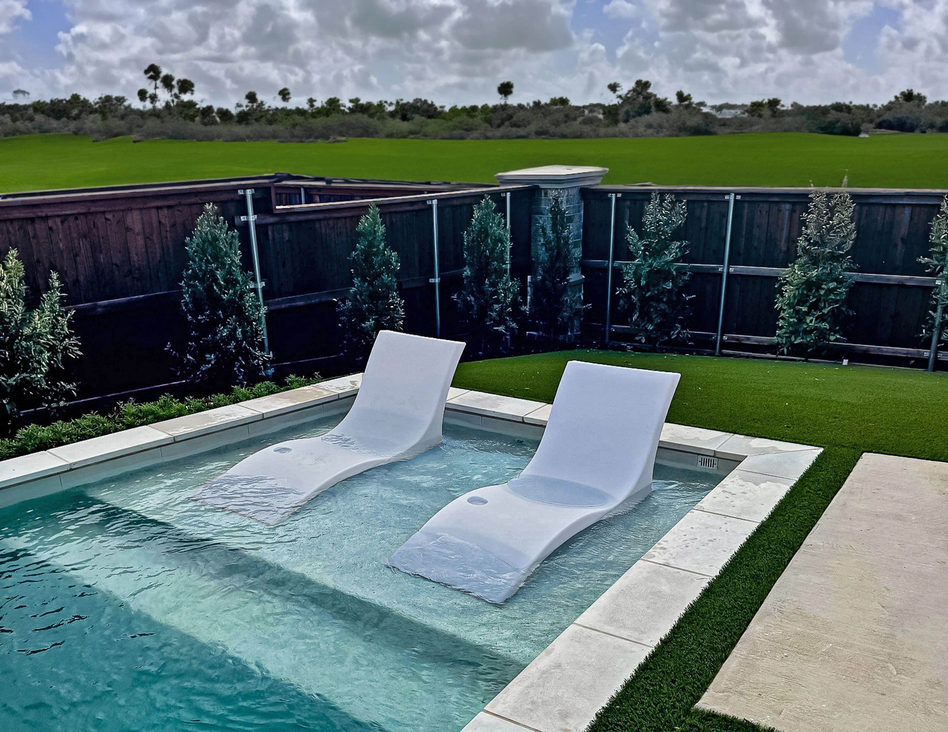 Massimo (In- Pool Lounger Chairs) Set of 2 (White) - Walmart.com | Walmart (US)