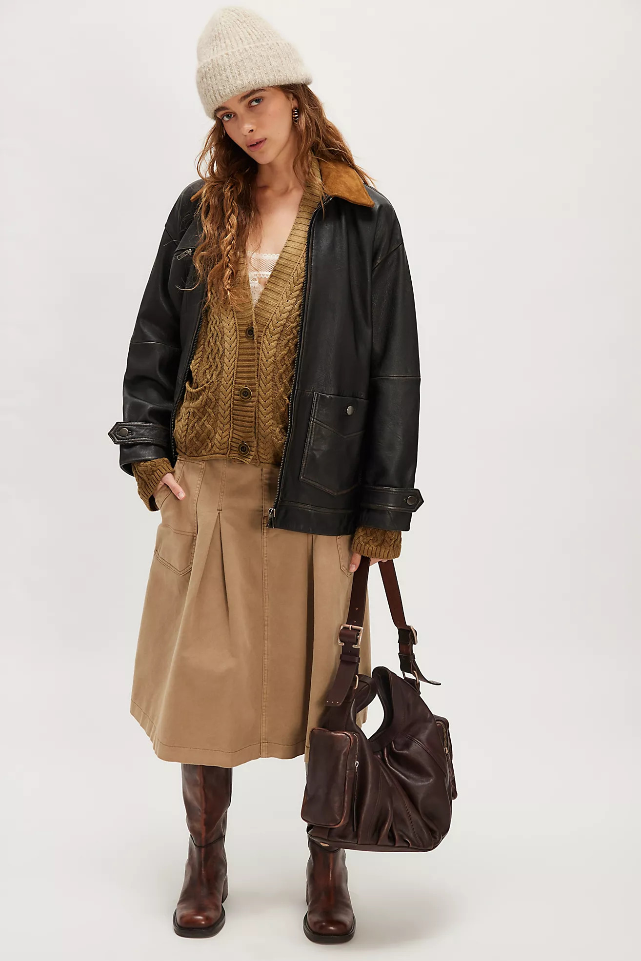 Washed Ashore Cable Knit Cardi | Free People (Global - UK&FR Excluded)