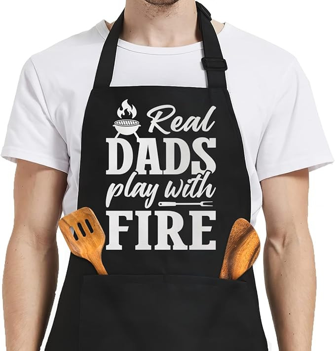 SANDJEST Funny Mens Aprons with Pockets for BBQ Grilling Cooking Grandpa Husband Apron for Birthd... | Amazon (US)