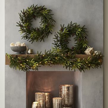 Faux Woodland Pine Garland and Wreath | West Elm (US)