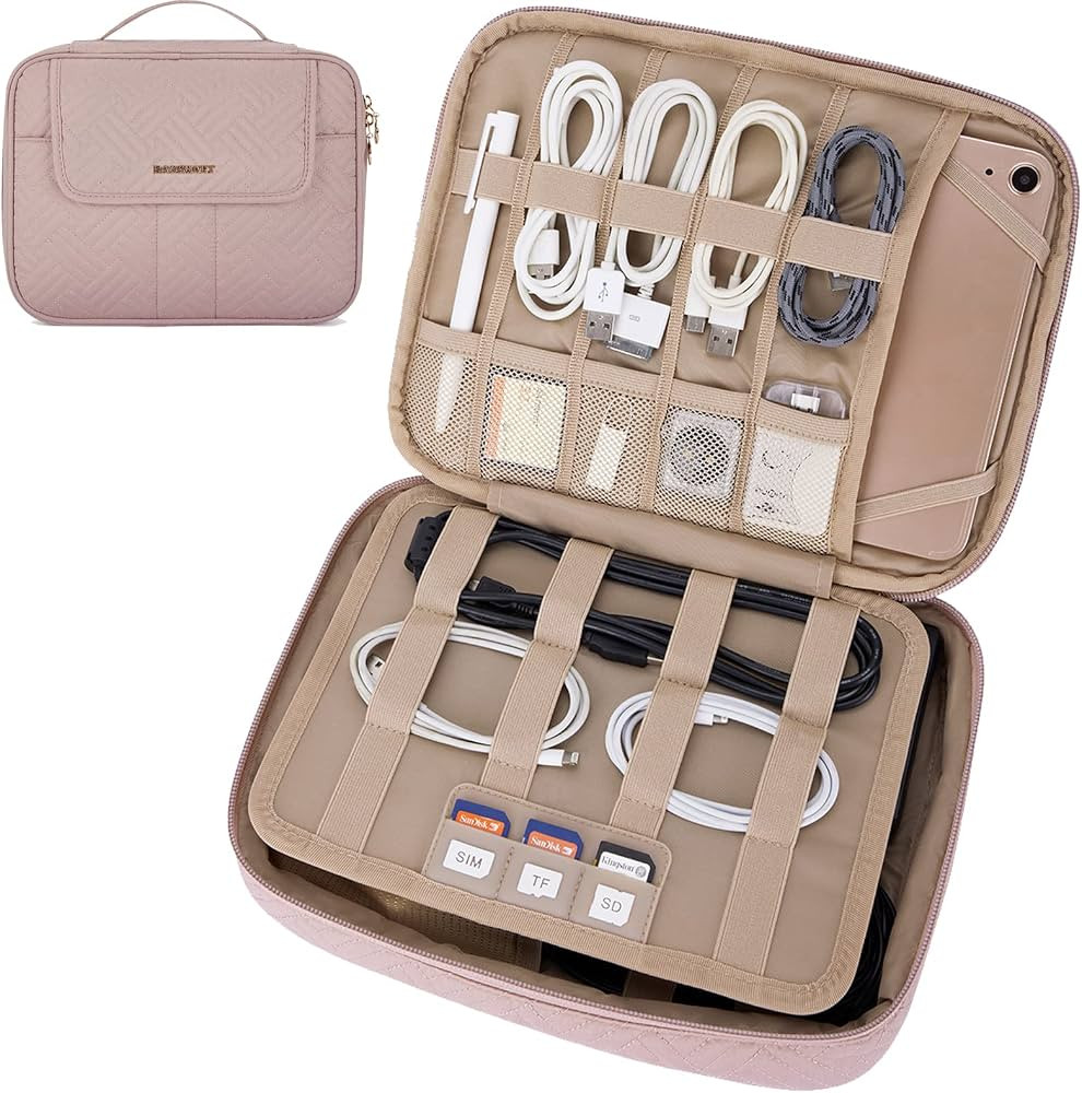 BAGSMART Electronic Organizer,Travel Cable Bag,Double Layer Tech Bag,Electronics Accessories Carr... | Amazon (US)