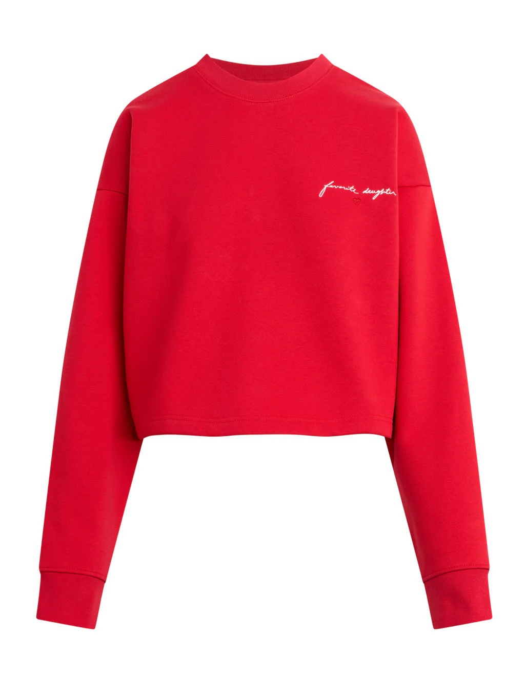 The Cropped Signature Sweatshirt - Rouge Red // Favorite Daughter | Ama La Vita