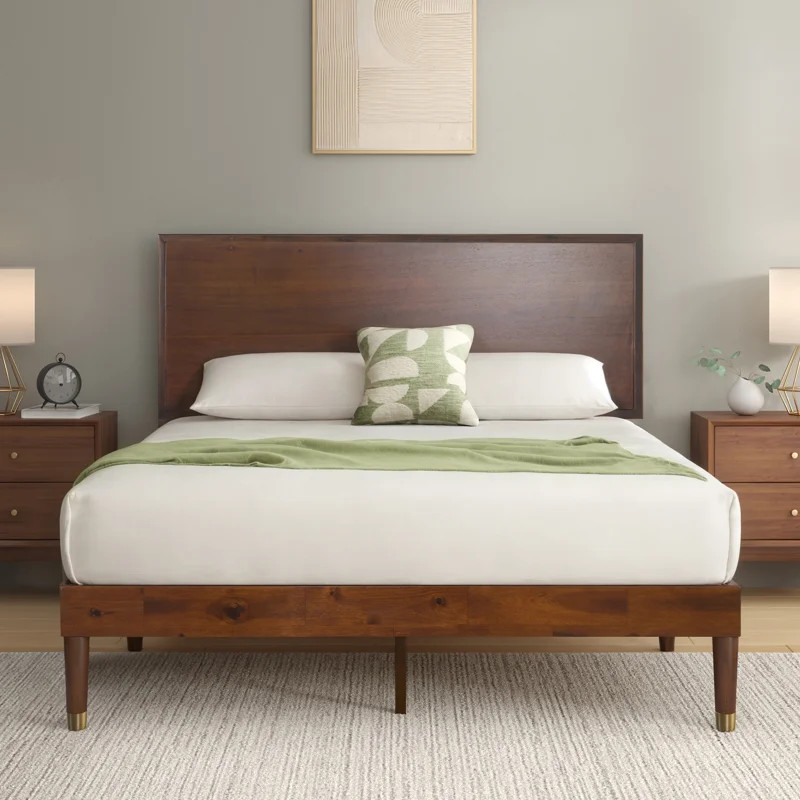 This platform bed combines smart function with warm, modern style. Built from solid pine wood and... | Wayfair North America