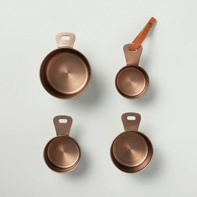 4pc Metal Measuring Cup Set Antique Copper - Hearth &#38; Hand&#8482; with Magnolia | Target