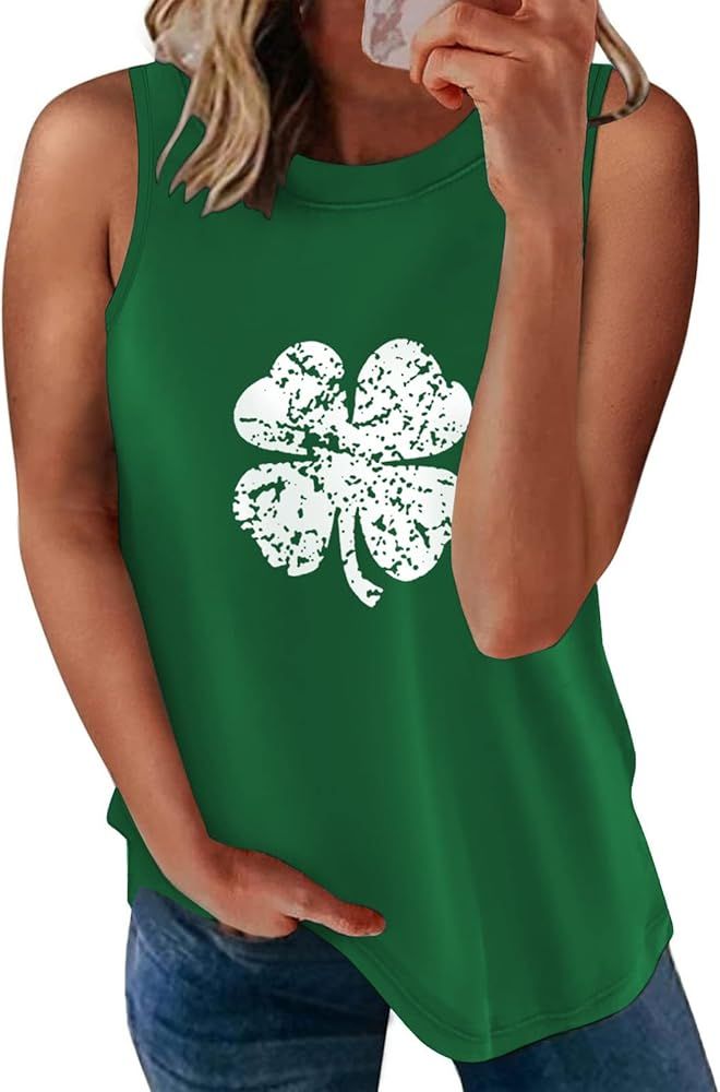 FERYSHE Womens Summer Sleeveless Tank Tops Casual Loose Fit T Shirts | Amazon (US)