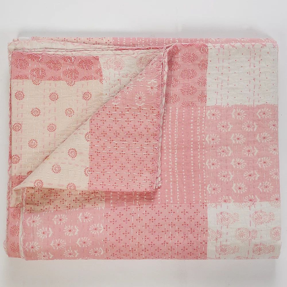 Lr Home Candy Pink, Beige Cotton Throw, 70" x 50" | Walmart (US)